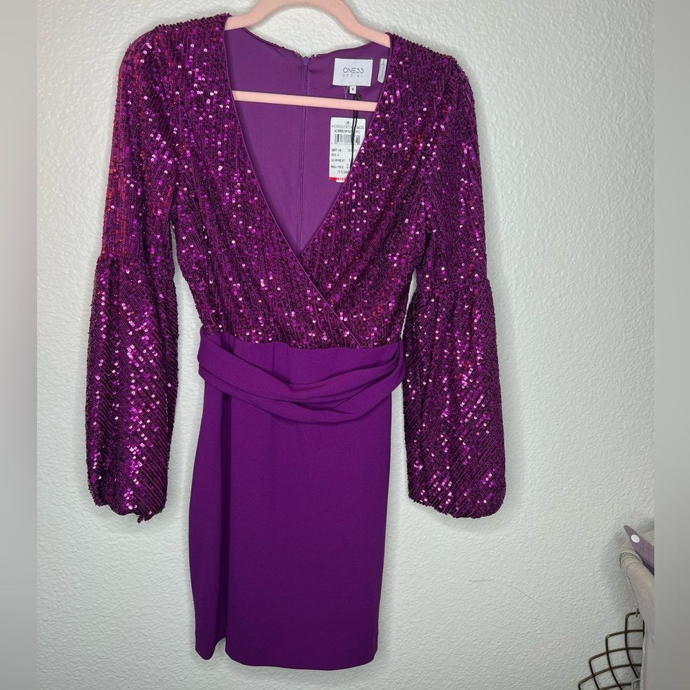 One 33 social magenta beaded dress